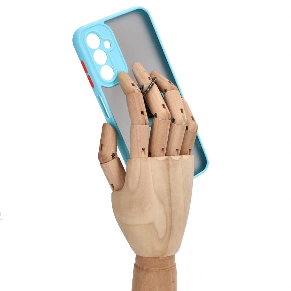 Bizon Case Hybrid Ring Samsung Galaxy A14 4G / 5G füstös, világoskék kerettel - 8