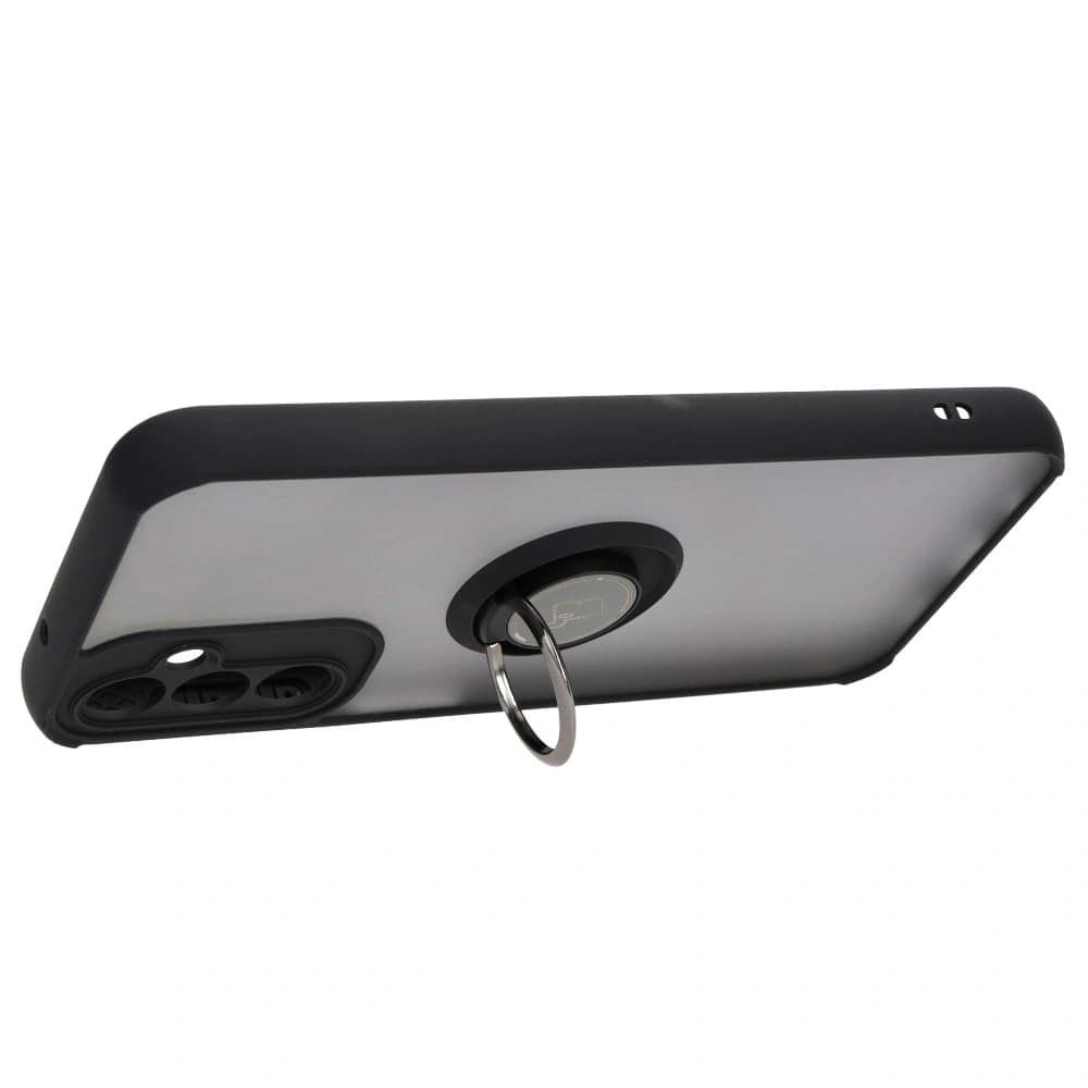 Bizon Case Hybrid Ring Samsung Galaxy A14 4G / 5G füstös fekete kerettel - 5