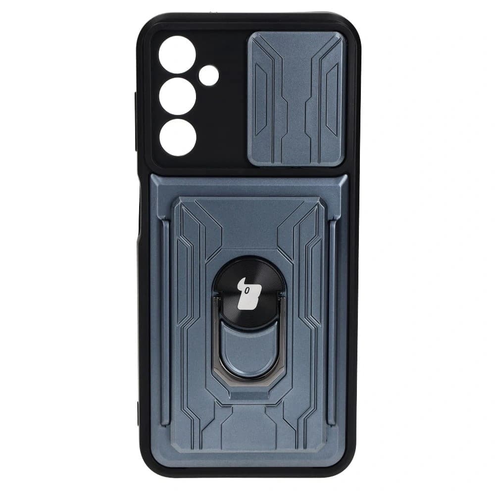 Bizon Case Camshield Card Slot Ring Samsung Galaxy A14 4G/5G grau - 1