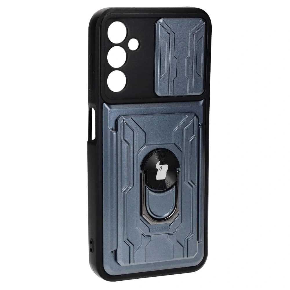 Bizon Case Camshield Card Slot Ring Samsung Galaxy A14 4G/5G grau - 2