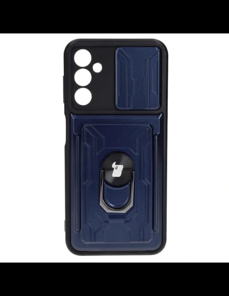 Bizon Case Camshield Card Slot Ring Samsung Galaxy A14 4G/5G navy blue