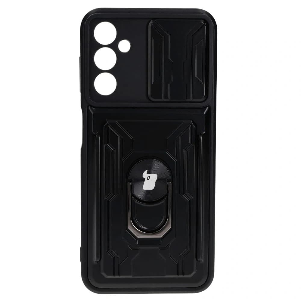 Bizon Case Camshield Kártyahely Gyűrű Samsung Galaxy A14 4G/5G fekete - 1