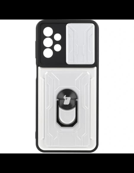 Bizon Case Camshield Kartensteckplatz Ring Samsung Galaxy A23 5G / 4G weiß