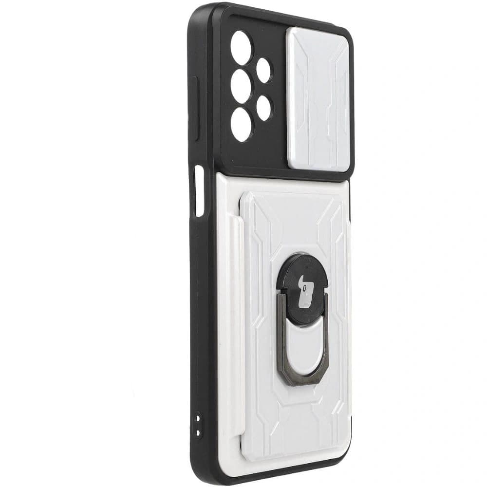 Etui Bizon Case Camshield Card Slot Ring do Galaxy A23 5G / 4G, białe - 2