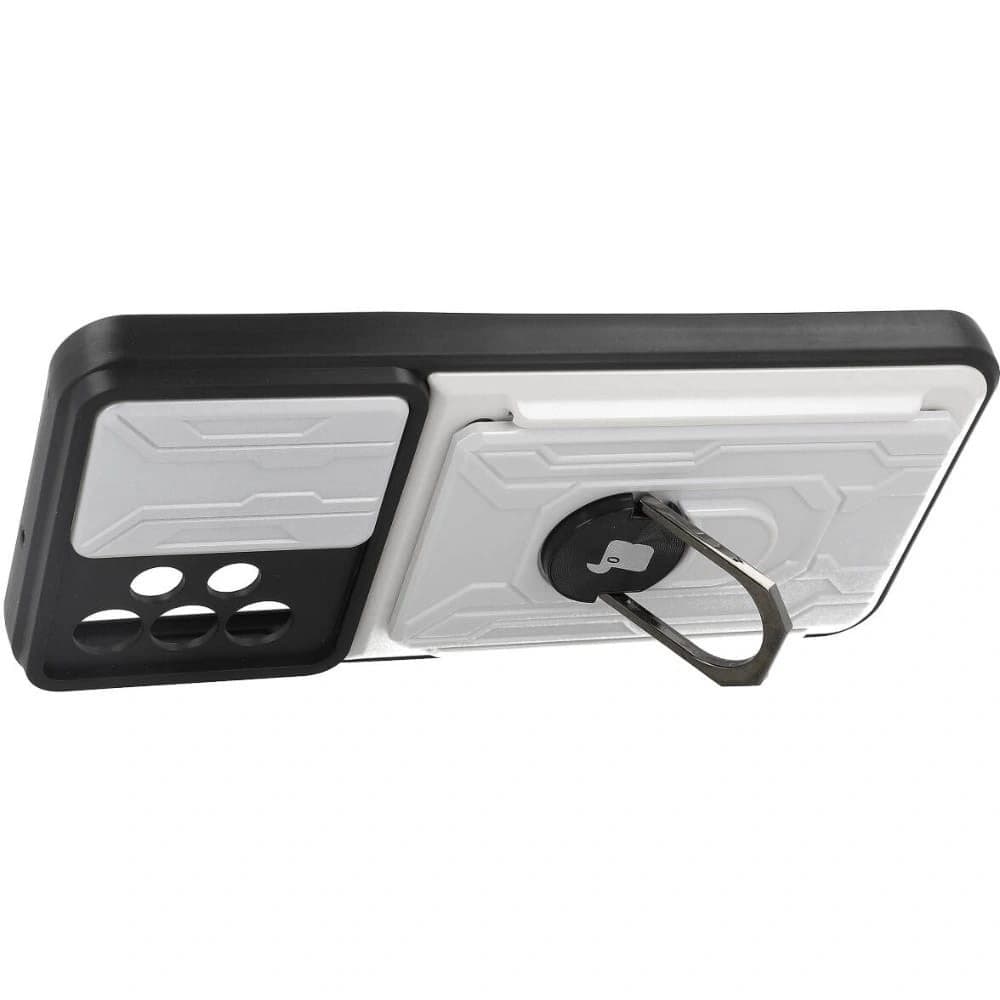 Etui Bizon Case Camshield Card Slot Ring do Galaxy A23 5G / 4G, białe - 3