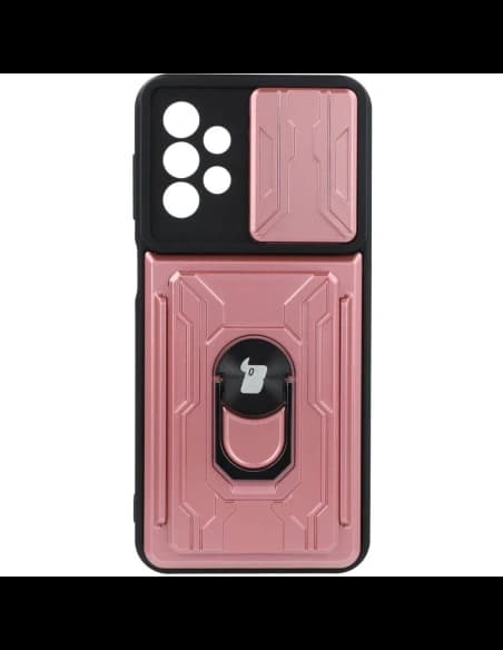 Bizon Case Camshield Kartensteckplatz Ring Samsung Galaxy A23 5G / 4G hellrosa