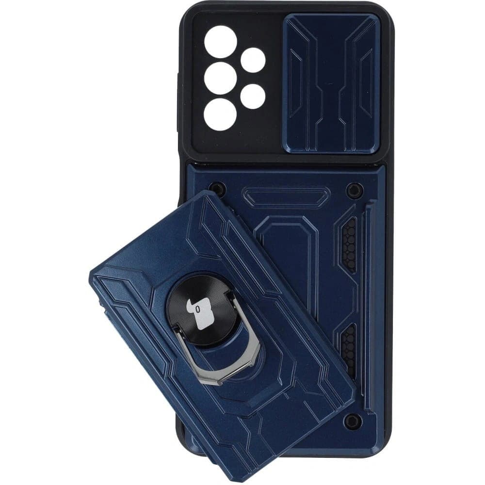 Etui Bizon Case Camshield Card Slot Ring do Galaxy A23 5G / 4G, granatowe - 4