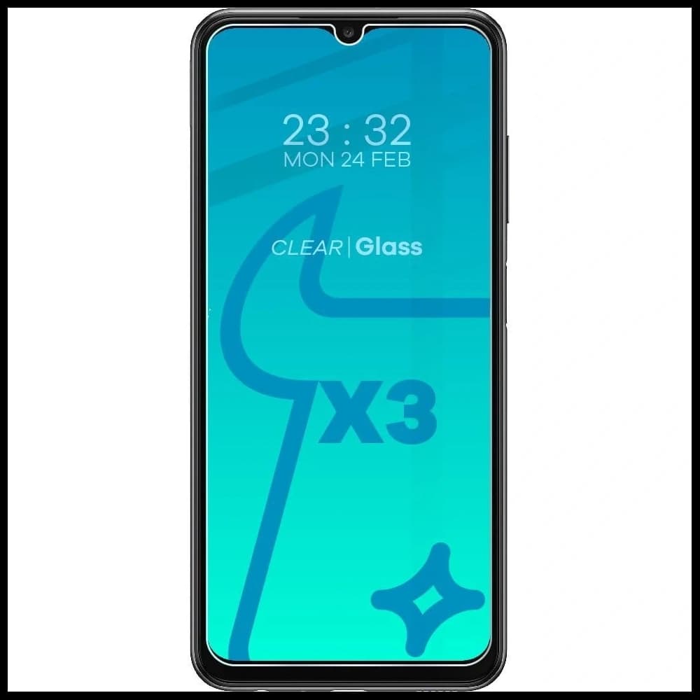 BIZON Clear 2 Pack 3x screen glass + camera glass Samsung Galaxy A23 5G - 3