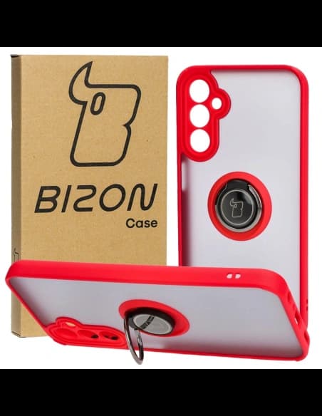 Bizon Case Hybrid Ring Samsung Galaxy A24 4G smoky with a red frame