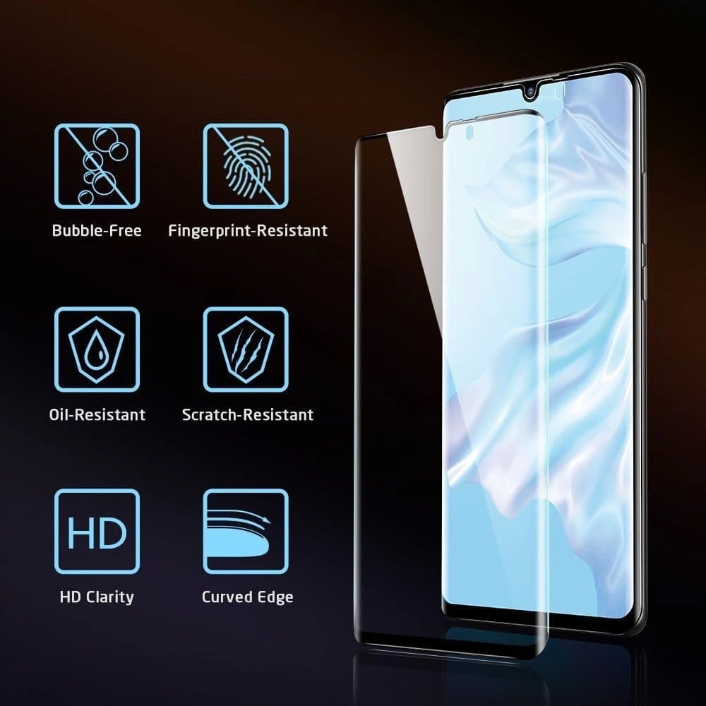 Sklo ESR Glass Huawei P30 Pro Black - 12