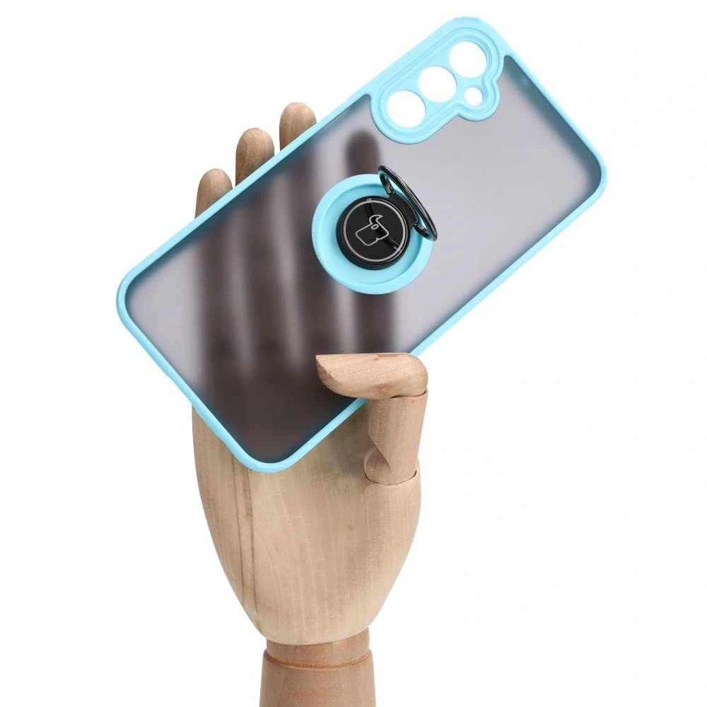 Bizon Case Hybrid Ring Samsung Galaxy A24 4G füstös színű, világoskék kerettel - 7