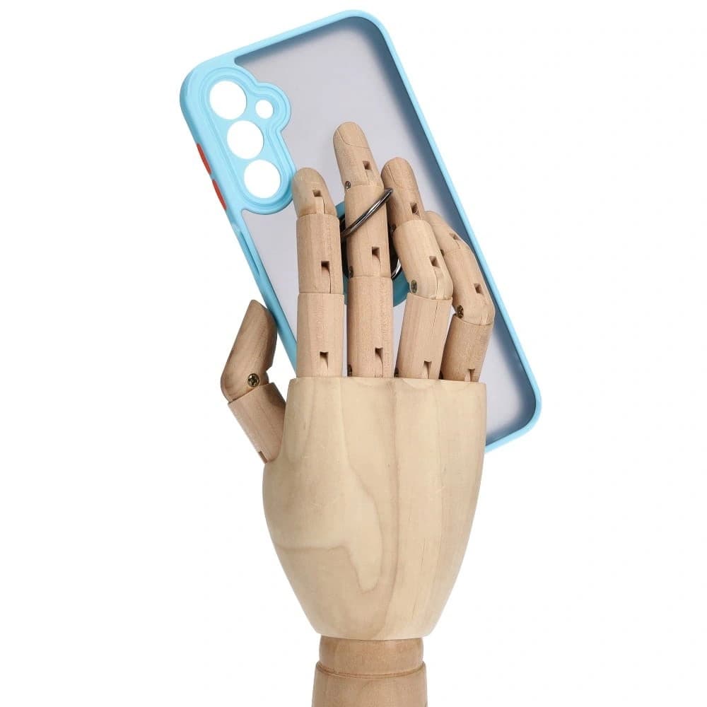 Bizon Case Hybrid Ring Samsung Galaxy A24 4G füstös színű, világoskék kerettel - 8