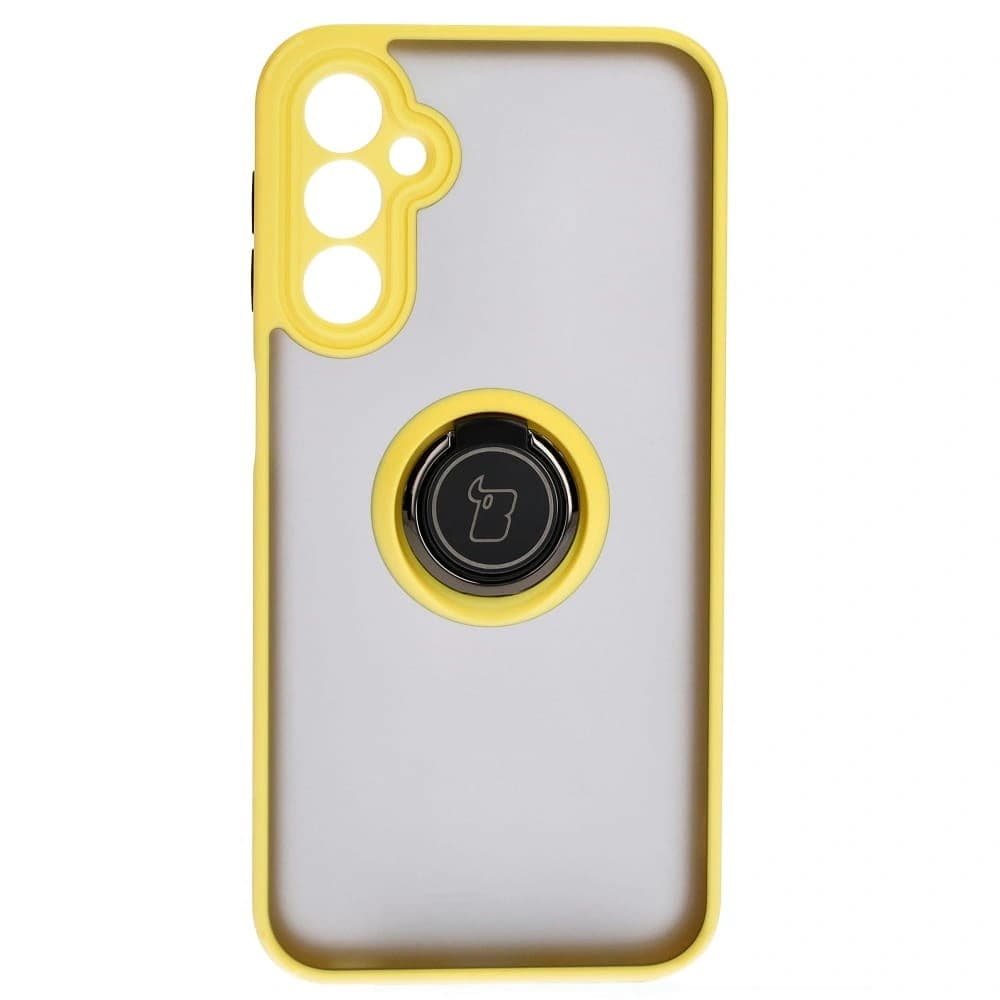 Bizon Case Hybrid Ring Samsung Galaxy A24 4G smoky with a yellow frame - 2