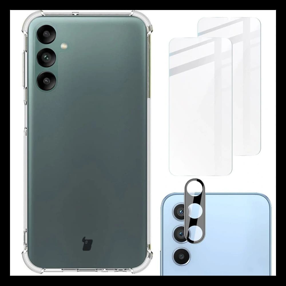 Bizon Case Clear Pack-Hülle + 2x Bildschirmglas + Linsenglas Samsung Galaxy A24 klar - 1