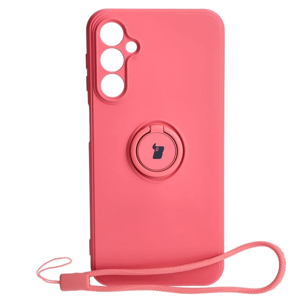 Etui Bizon Case Silicone Ring Sq do Samsung Galaxy A24 špinavá růžová - 1