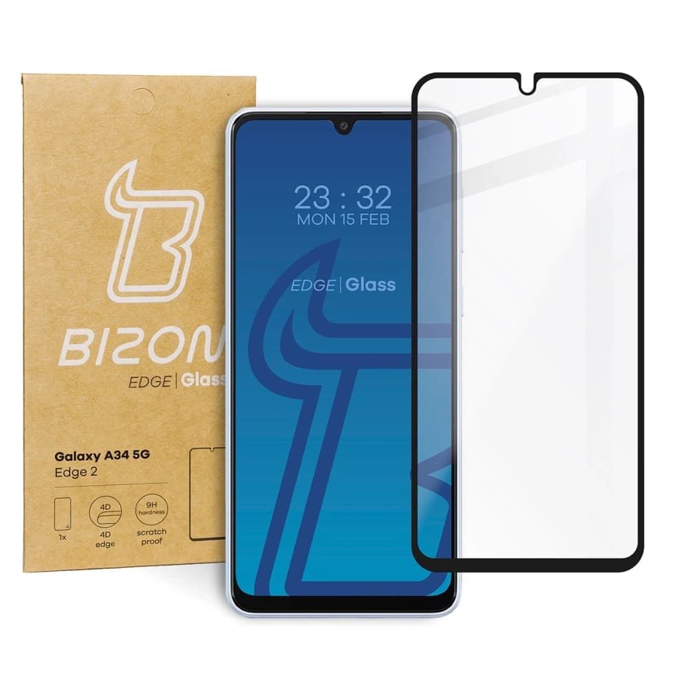 Tvrzené sklo Bizon Glass Edge 2 pro Samsung Galaxy A34 5G černé - 1
