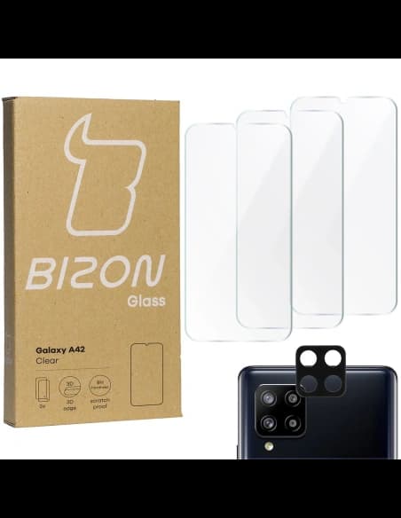 Bizon Glass Clear 3x tempered glass + lens glass Samsung Galaxy A42 5G