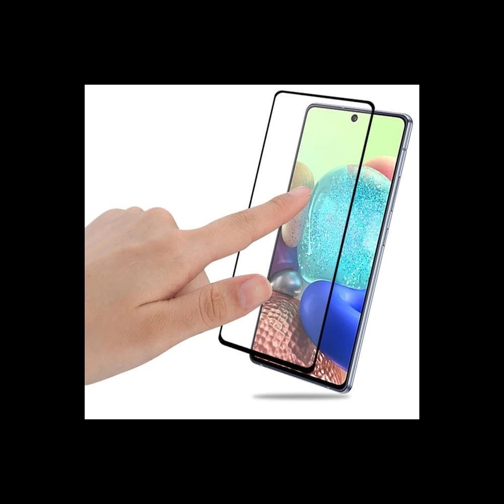 Szkło hartowane Bizon Glass Edge - 2 sztuki + ochrona na obiektyw, Galaxy A51, czarne - 6