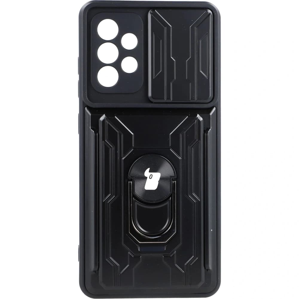 Caz Bizon Camshield cu slot pentru card Ring Samsung Galaxy A52s 5G A52 4G/5G negru - 1
