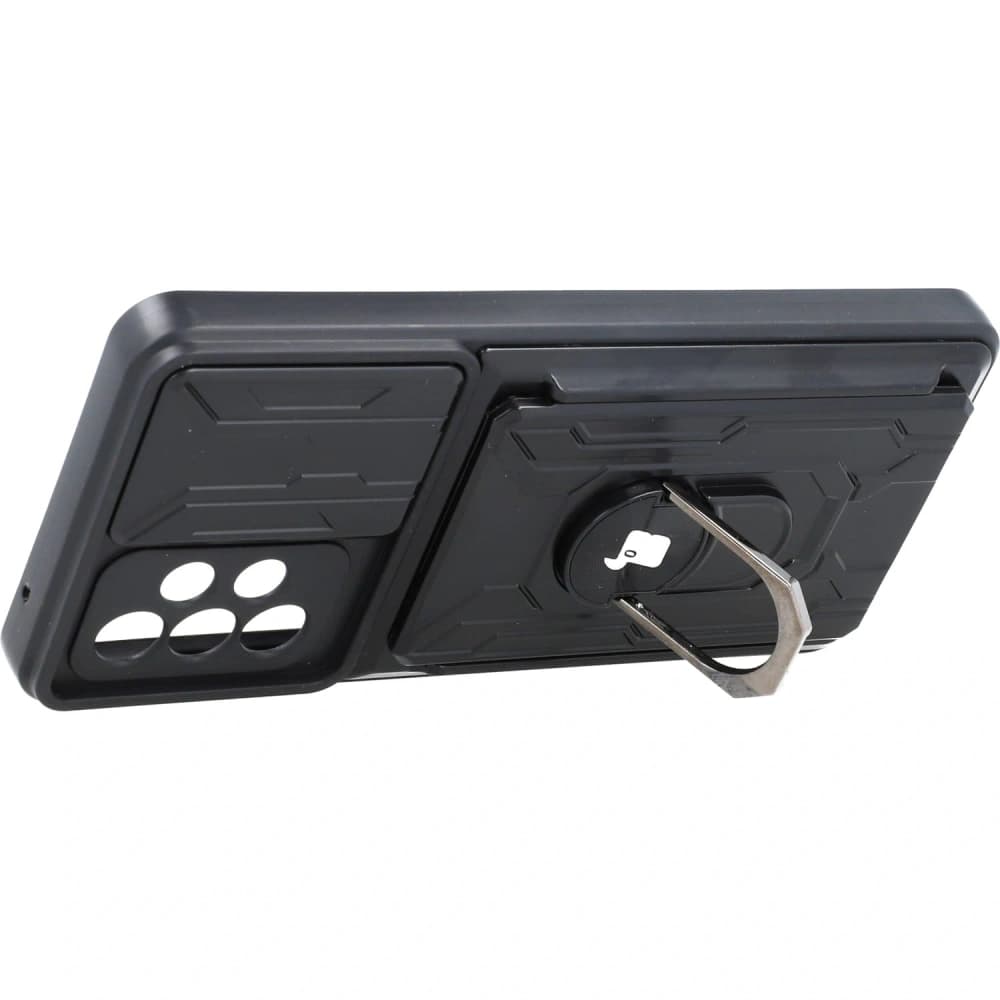 Caz Bizon Camshield cu slot pentru card Ring Samsung Galaxy A52s 5G A52 4G/5G negru - 4