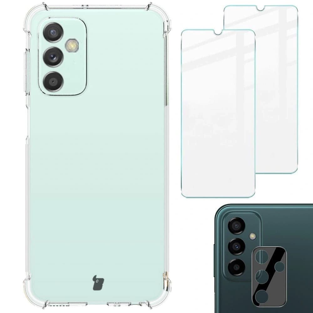 Bizon Case Clear Pack tok + 2x kijelző üveg + lencse üveg Samsung Galaxy M13 / M23 5G átlátszó - 1