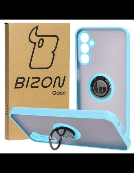 Bizon Case Hybrid Ring Samsung Galaxy M14 5G smoky with a light blue frame
