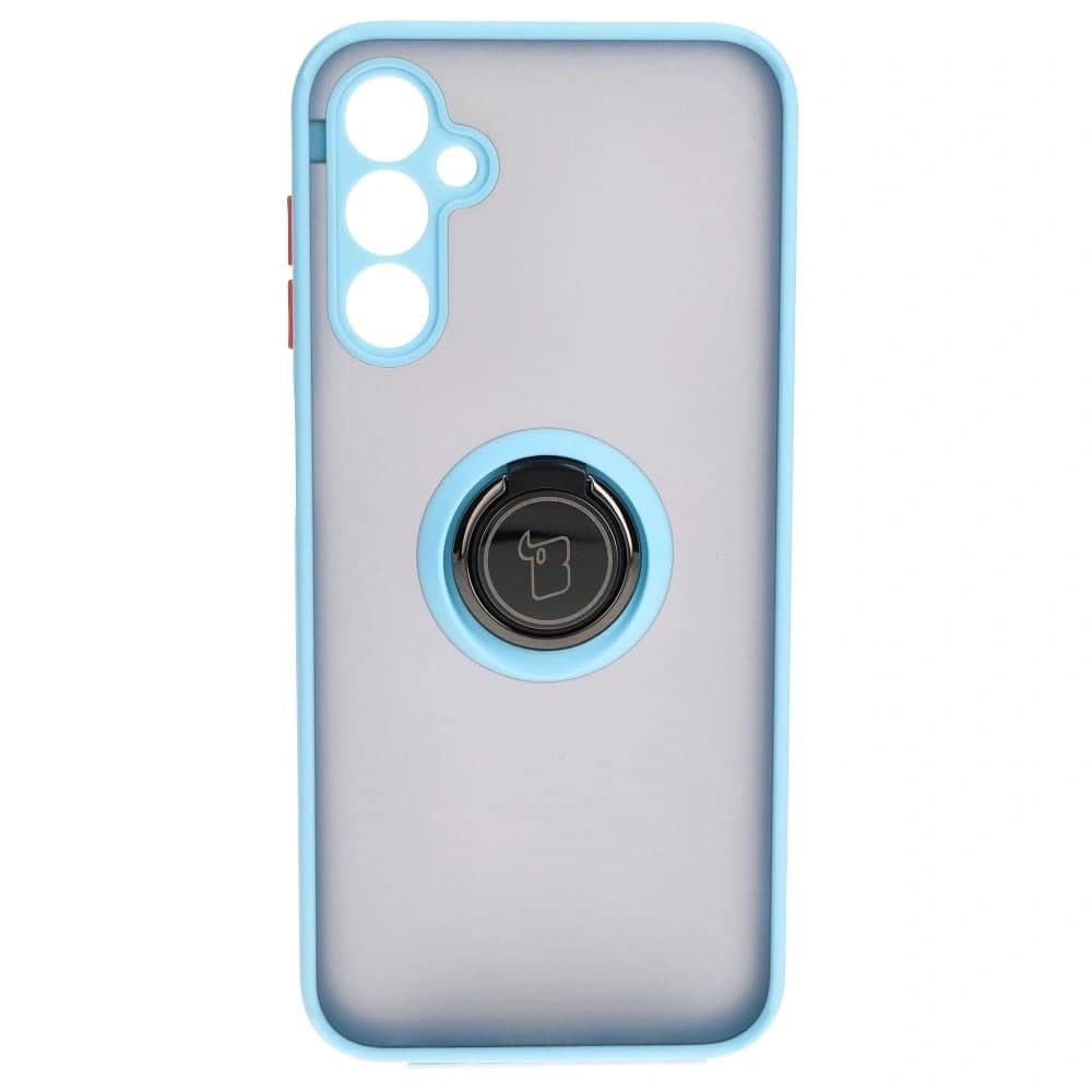 Bizon Case Hybrid Ring Samsung Galaxy M14 5G smoky with a light blue frame - 2