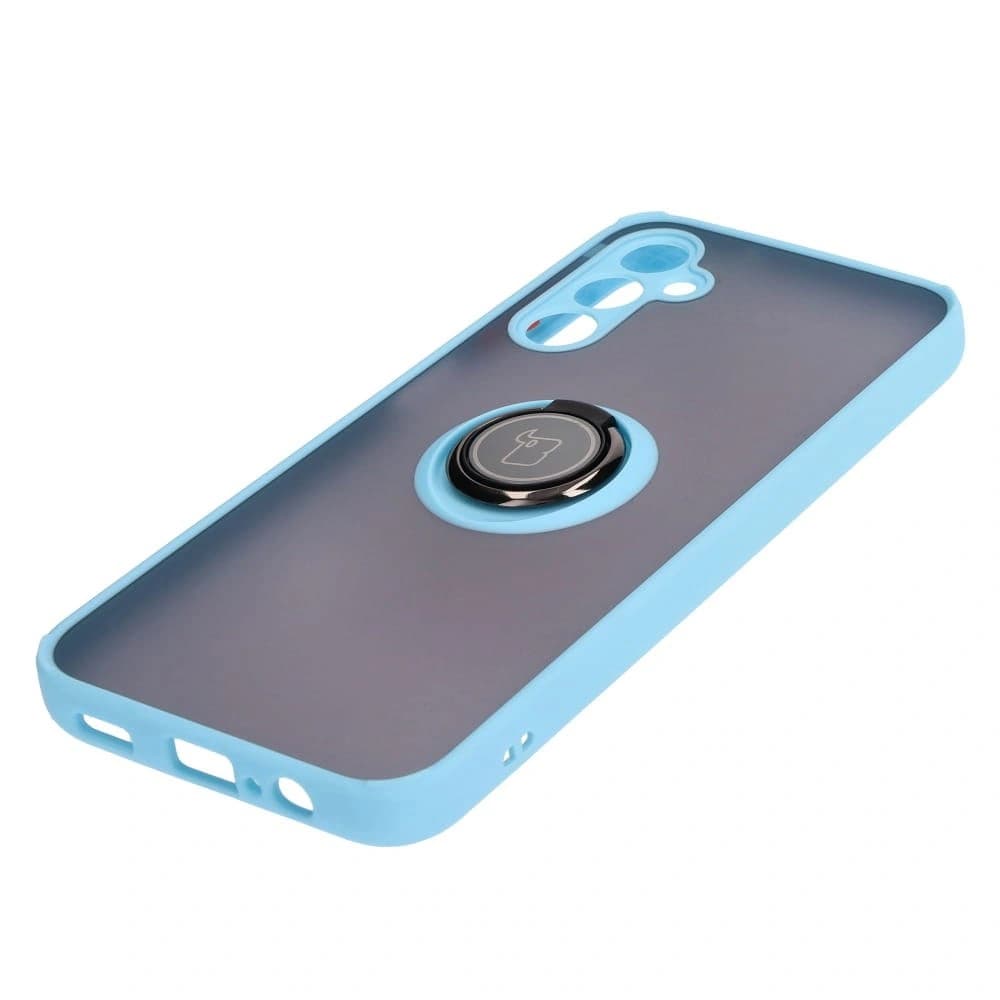 Bizon Case Hybrid Ring Samsung Galaxy M14 5G smoky with a light blue frame - 3