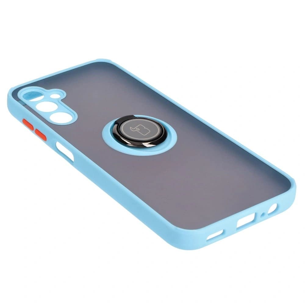 Bizon Case Hybrid Ring Samsung Galaxy M14 5G smoky with a light blue frame - 4