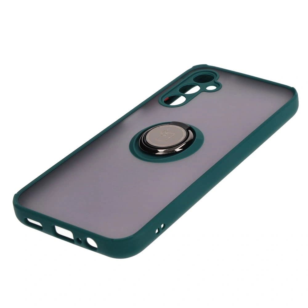 Bizon Case Hybrid Ring Samsung Galaxy M14 5G smoky with a dark green frame - 3