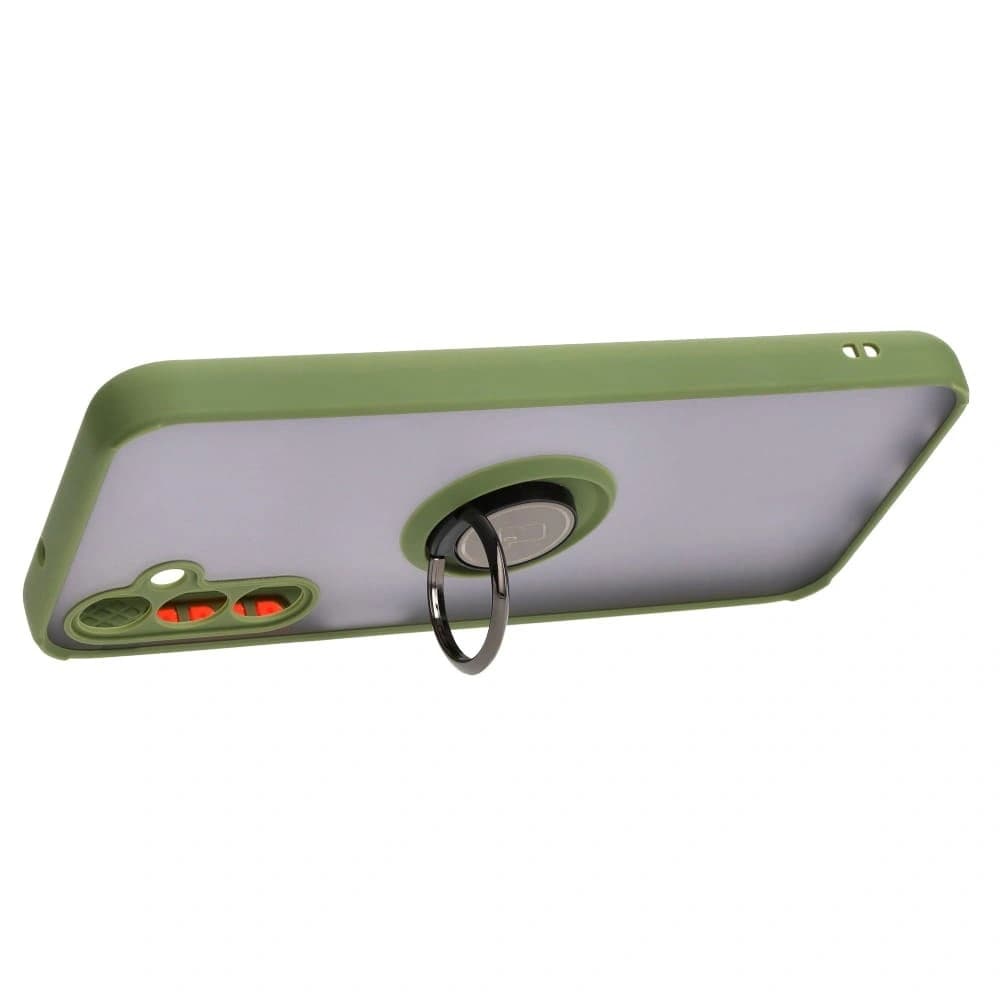 Bizon Case Hybrid Ring Samsung Galaxy M14 5G smoky with a green frame - 5