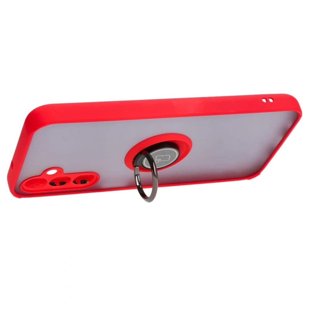 Bizon Case Hybrid Ring Samsung Galaxy M14 5G fumuriu cu un cadru roșu - 5