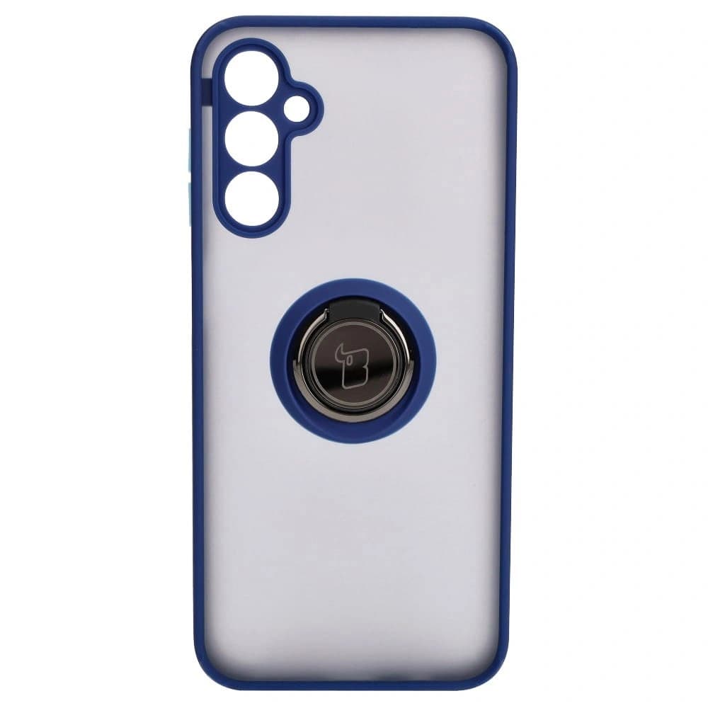 Bizon Case Hybrid Ring Samsung Galaxy M14 5G smoky with a navy blue frame - 2