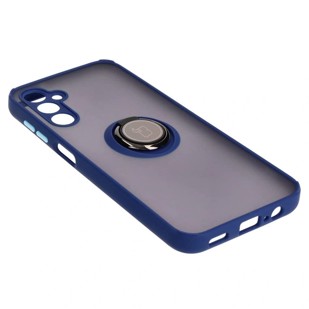 Bizon Case Hybrid Ring Samsung Galaxy M14 5G smoky with a navy blue frame - 4