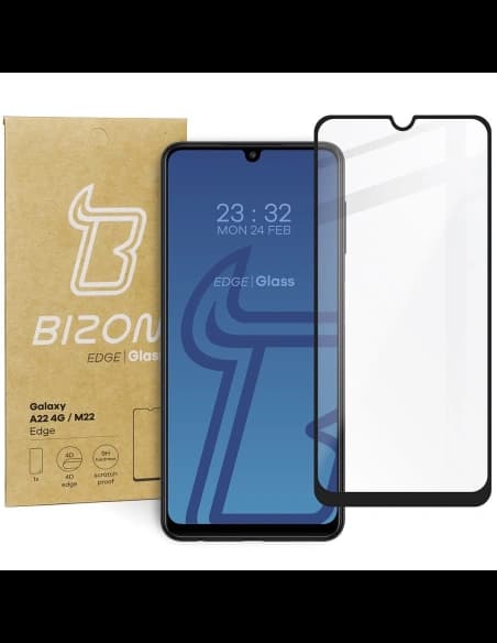 Bizon Glass Edge Samsung Galaxy A22 4G / M22 fekete