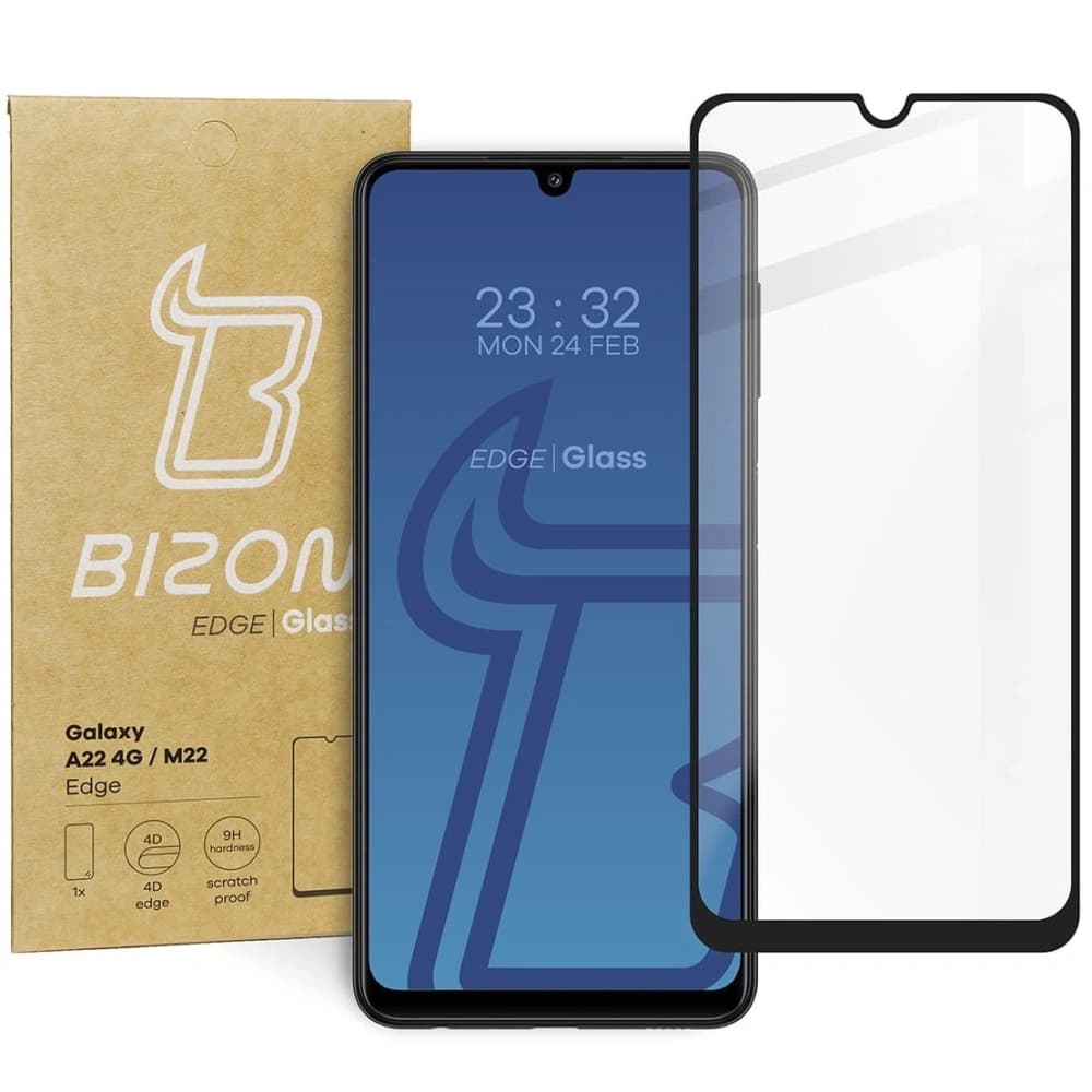 Bizon Glass Edge Samsung Galaxy A22 4G / M22 fekete - 1