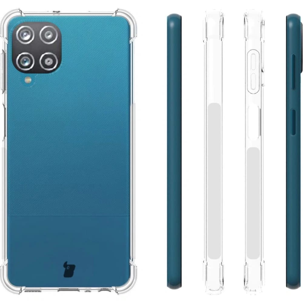 Bizon Case Clear Pack tok + 2x kijelző üveg + lencse üveg Samsung Galaxy A22 4G / M22 átlátszó - 4