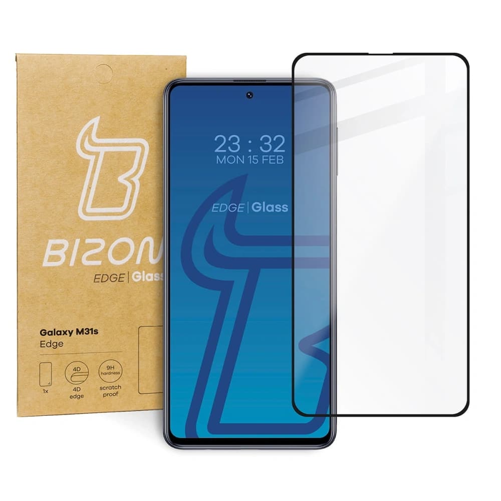 Szkło hartowane Bizon Glass Edge do Galaxy M31s, czarne - 1