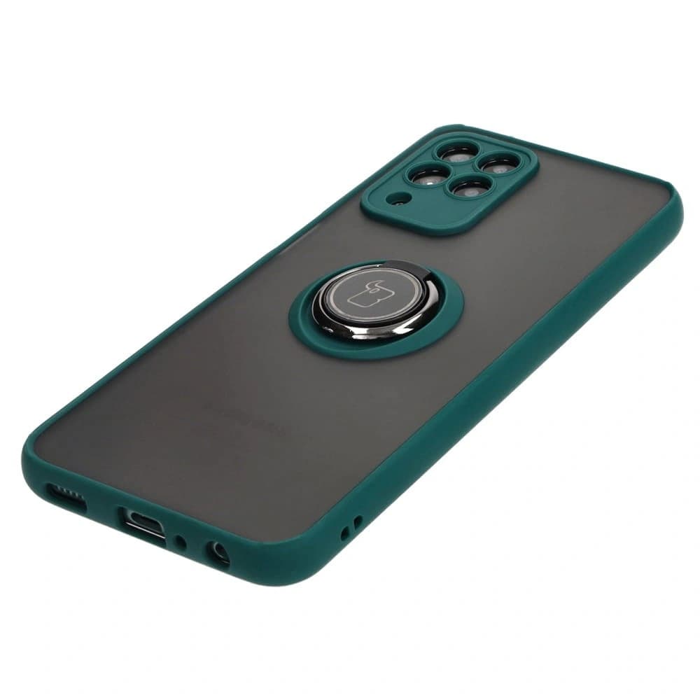 Bizon Case Hybrid Ring Samsung Galaxy M33 5G rauchig mit einem dunkelgrünen Rahmen - 3