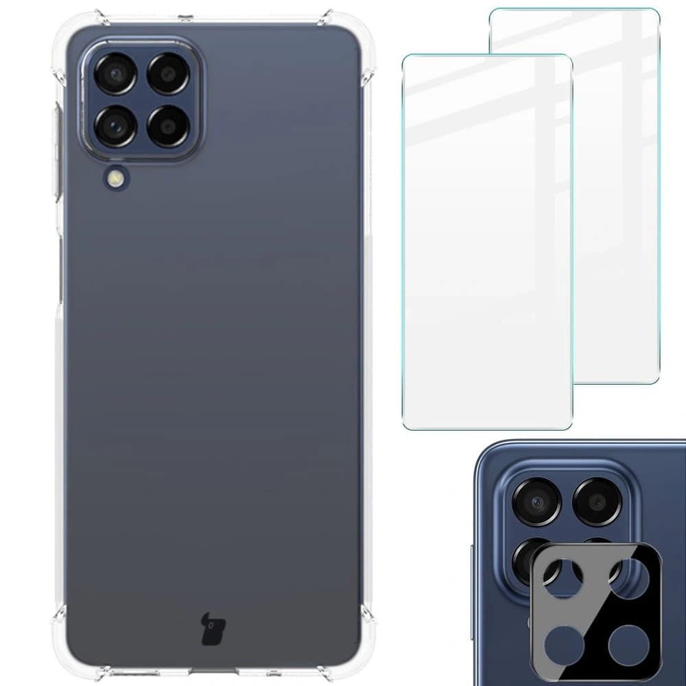 Etui + 2x szkło + obiektyw Bizon Case Clear Pack do Galaxy M53 5G, przezroczyste - 1