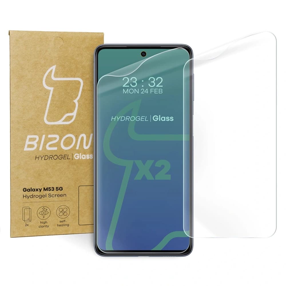 Folie hydrogelové na displej Bizon Glass Hydrogel Samsung Galaxy M53 5G [2 PACK] - 1