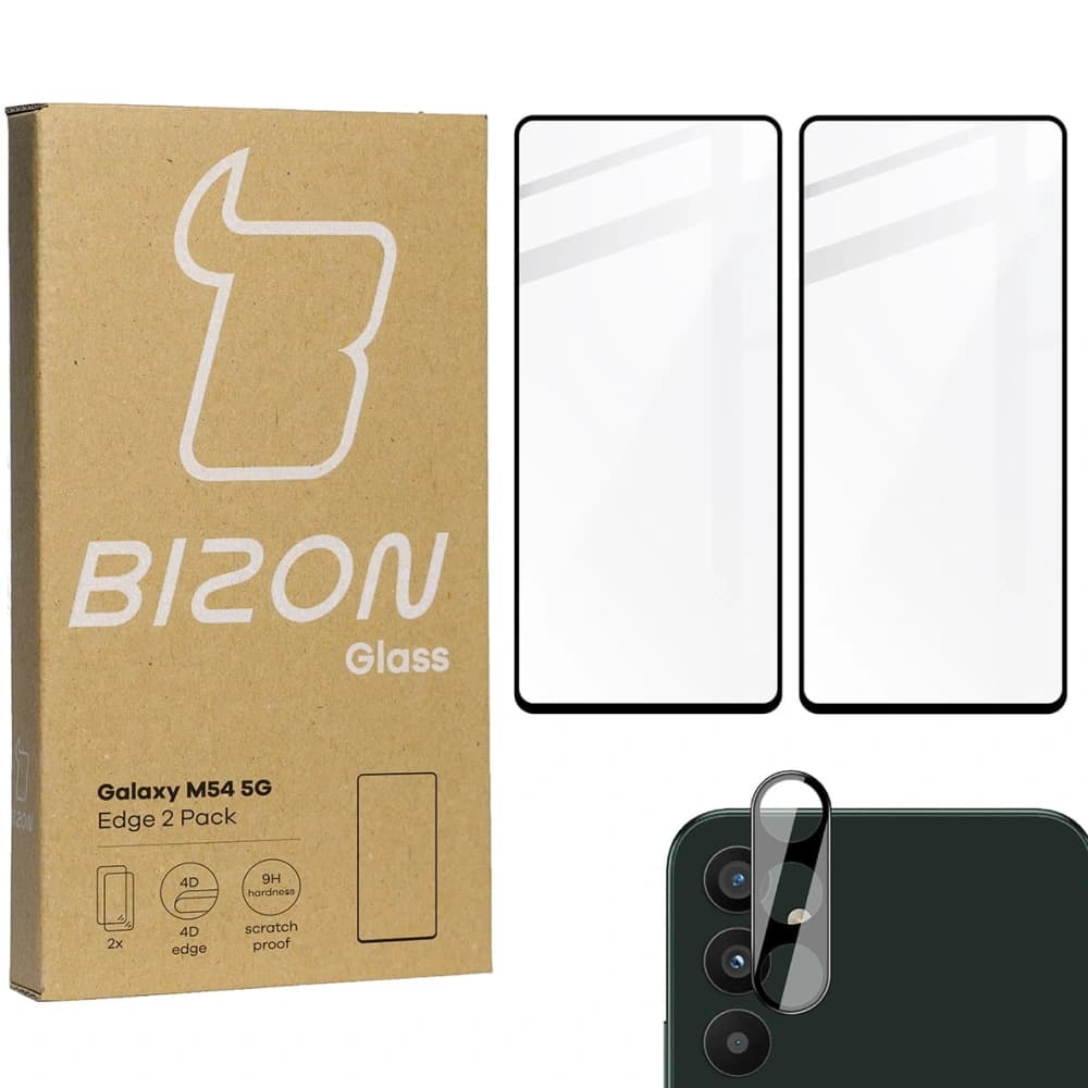 BIZON Edge 2 Pachet 2x sticlă pentru ecran + sticlă pentru cameră Samsung Galaxy M54 5G - 1