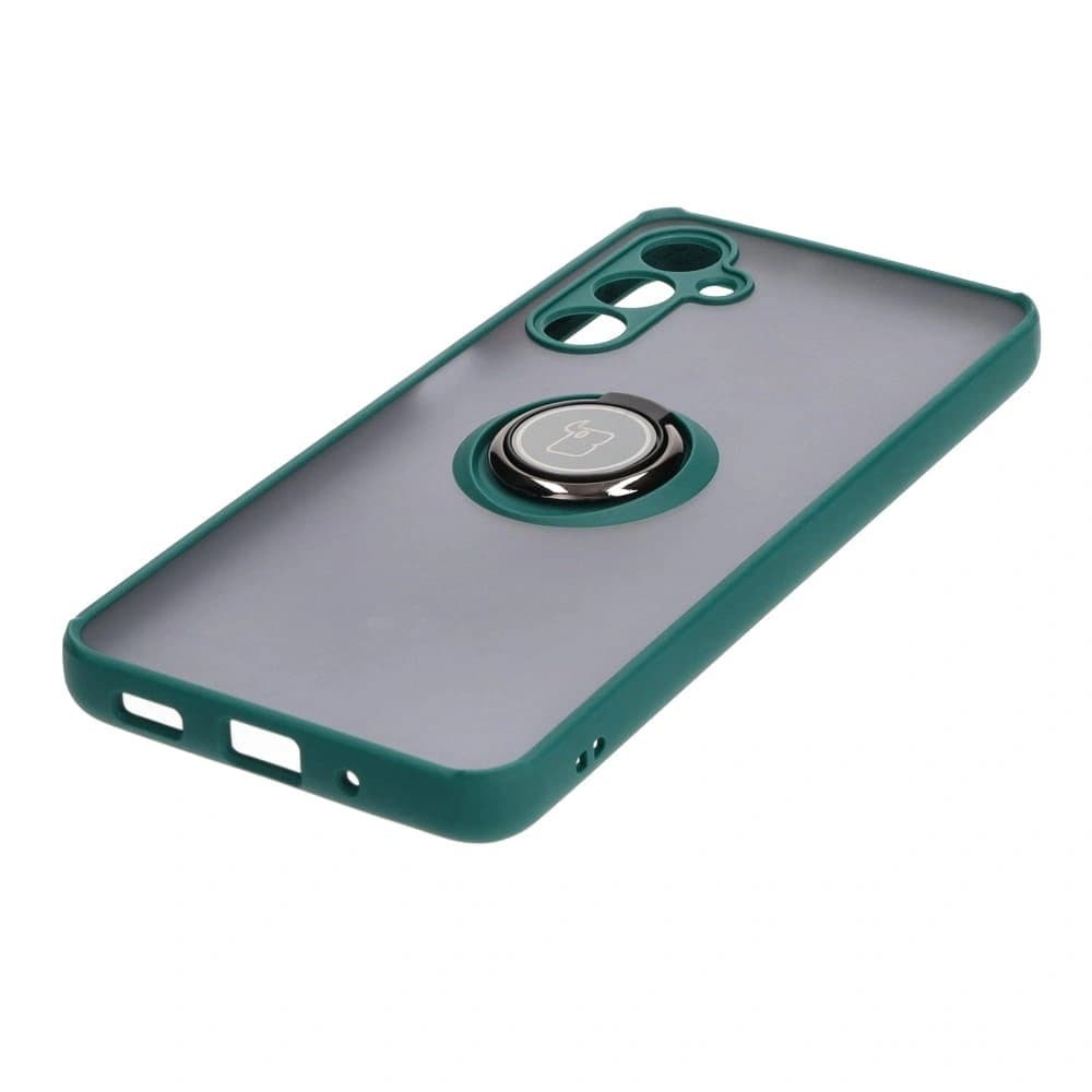 Bizon Case Hybrid Ring Samsung Galaxy M54 5G rauchig mit einem dunkelgrünen Rahmen - 3