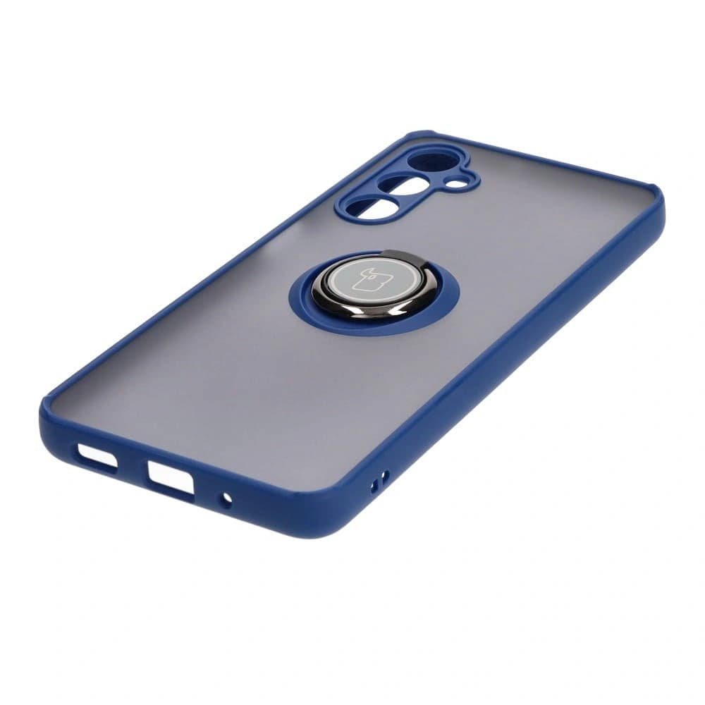 Bizon Case Hybrid Ring Samsung Galaxy M54 5G rauchig mit einem navyblauen Rahmen - 3