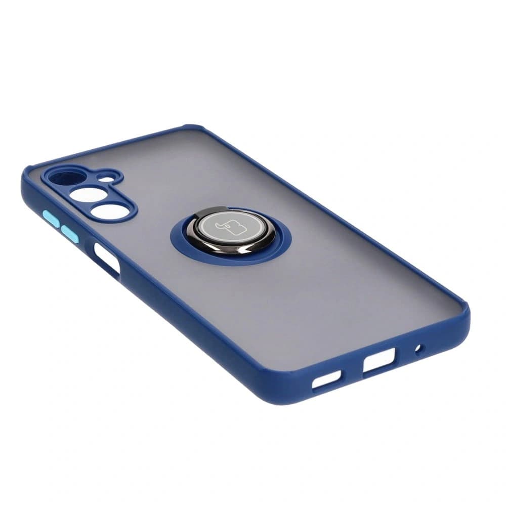 Bizon Case Hybrid Ring Samsung Galaxy M54 5G rauchig mit einem navyblauen Rahmen - 4
