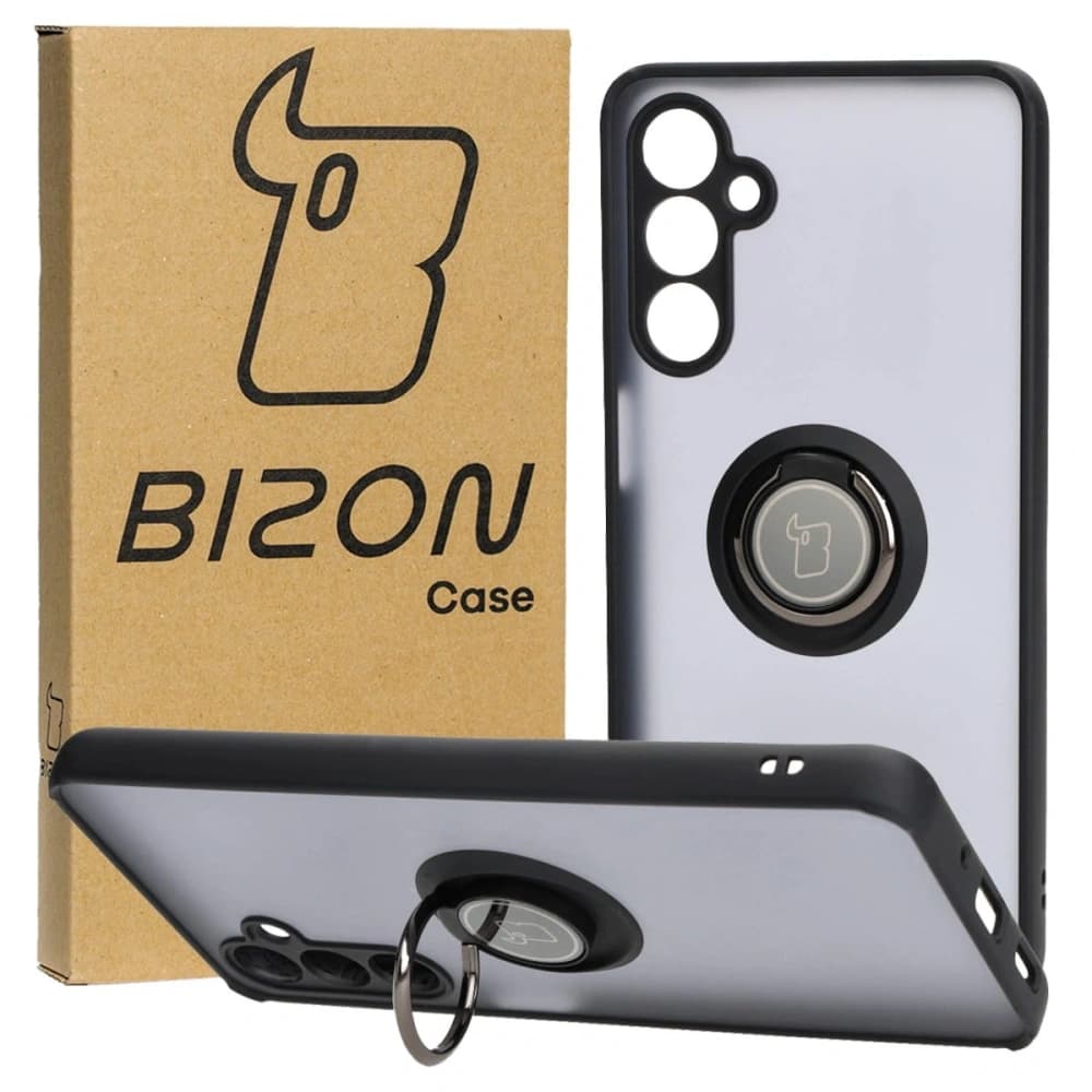 Bizon Case Hybrid Ring Samsung Galaxy M54 5G fumuriu cu un cadru negru - 1