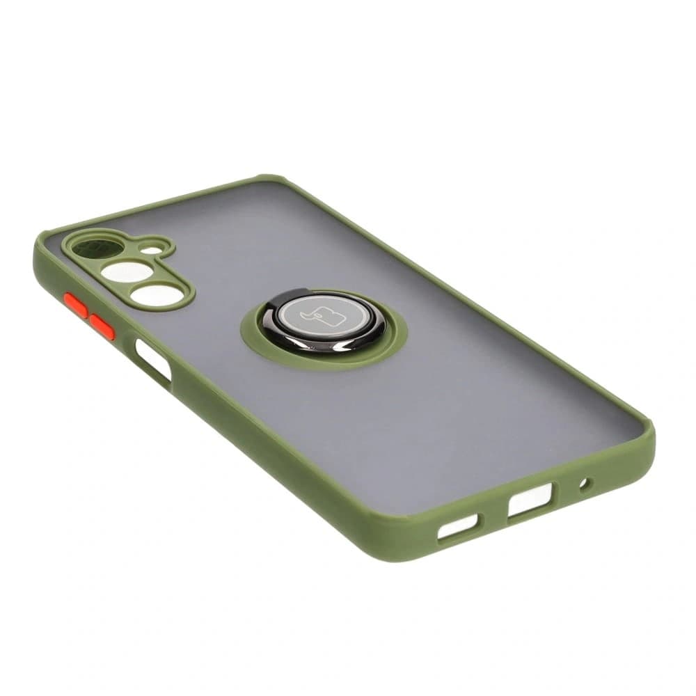 Bizon Case Hybrid Ring Samsung Galaxy M54 5G rauchig mit einem grünen Rahmen - 4