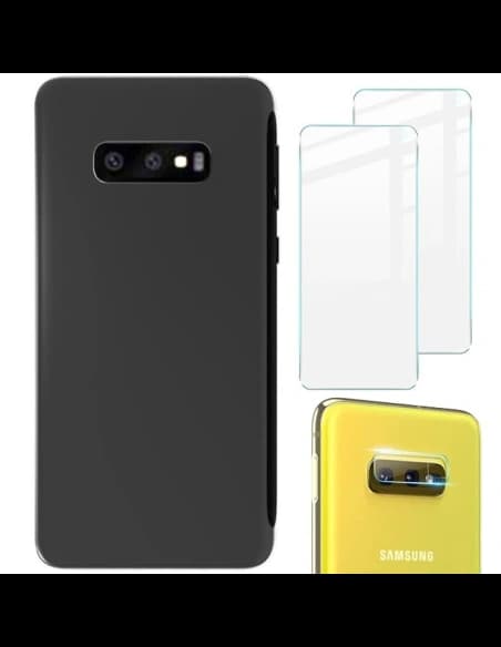 Bizon Case Clear Pack case + 2x screen glass + lens glass Samsung Galaxy S10e clear