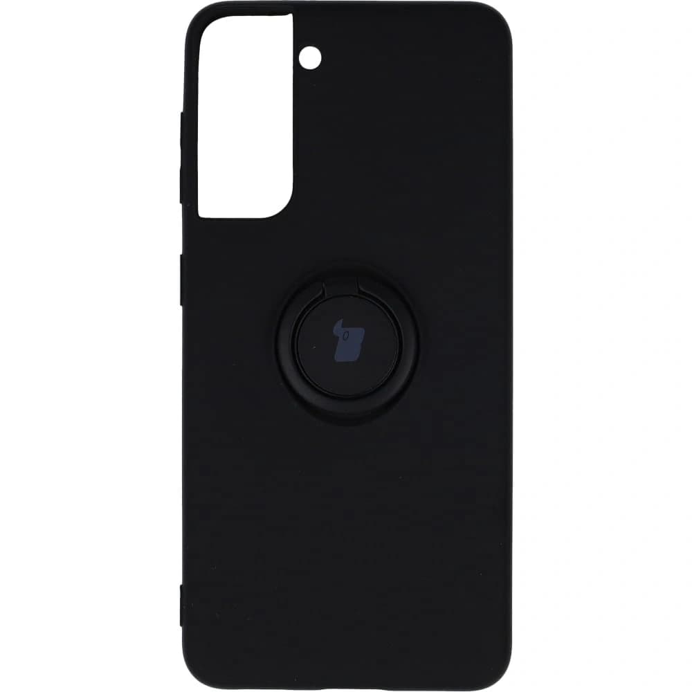 Etui Bizon Case Silicone Ring do Galaxy S21, czarne - 1