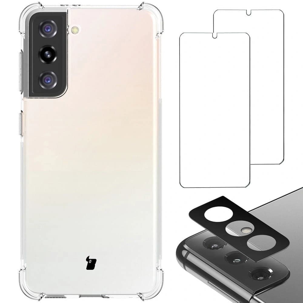 Bizon Case Clear Pack carcasă + 2x sticlă pentru ecran + sticlă pentru lentilă Samsung Galaxy S21 clar - 1